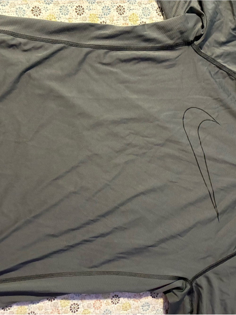 Nike Dark Gray Long Sleeve Athletic Top with Swoosh